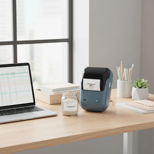 NIIMBOT B1 Portable Thermal Printer With Tapes 2 Inch Adhesive Label Machine Mini Bluetooth Sticker Maker Waterproof Labels Roll
