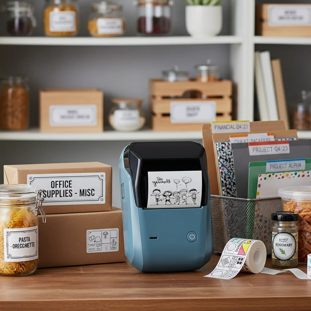 NIIMBOT B1 Portable Thermal Printer With Tapes 2 Inch Adhesive Label Machine Mini Bluetooth Sticker Maker Waterproof Labels Roll